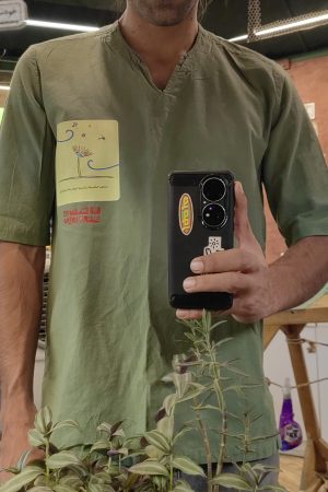 پیراهن کناری الیاف طبیعی طرحدار