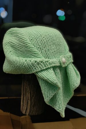 دستمال سر بافت سبز کم رنگ